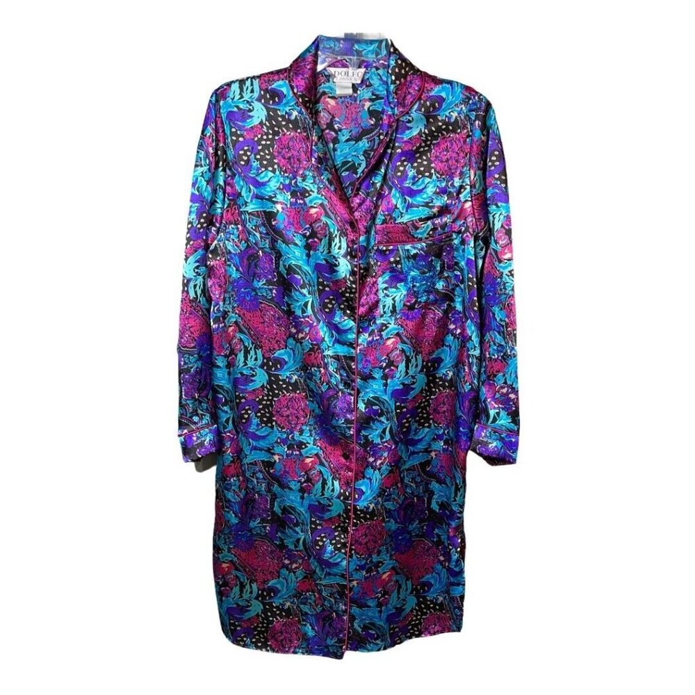 Adolfo Classics Silky Floral Polyester Sleep Shirt